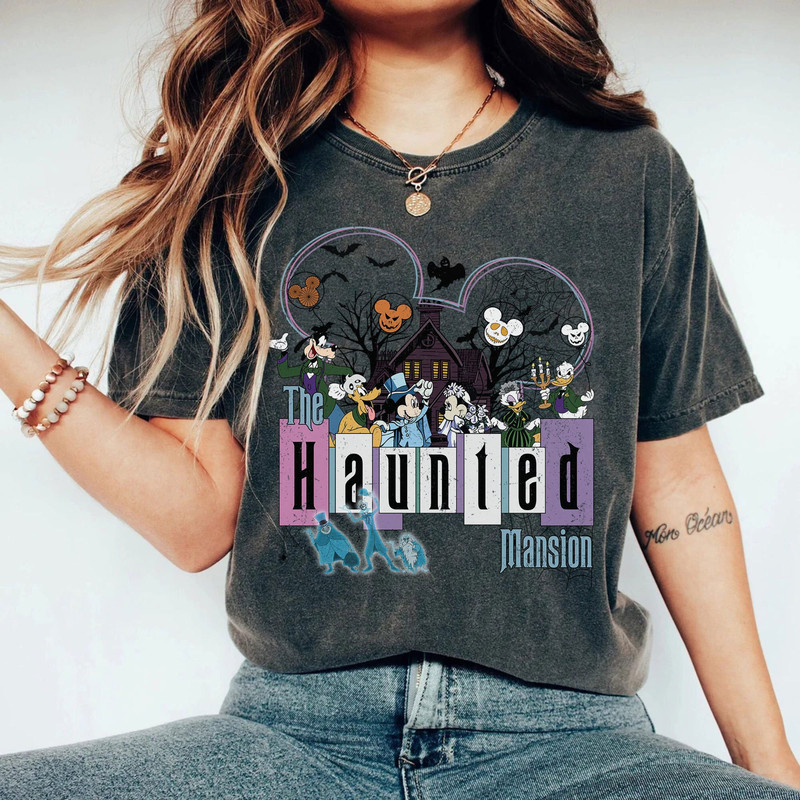 Vintage Haunted Mansion Halloween Shirt, Halloween Party Matching, WDW Spooky Season, Trick or Treat, Mickey and Friends Halloween Shirt - 1.jpg