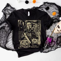 vintage michael myers the night he come home shirt, halloween horror movie sweatshirt, hoodie, michael myers homage, hal
