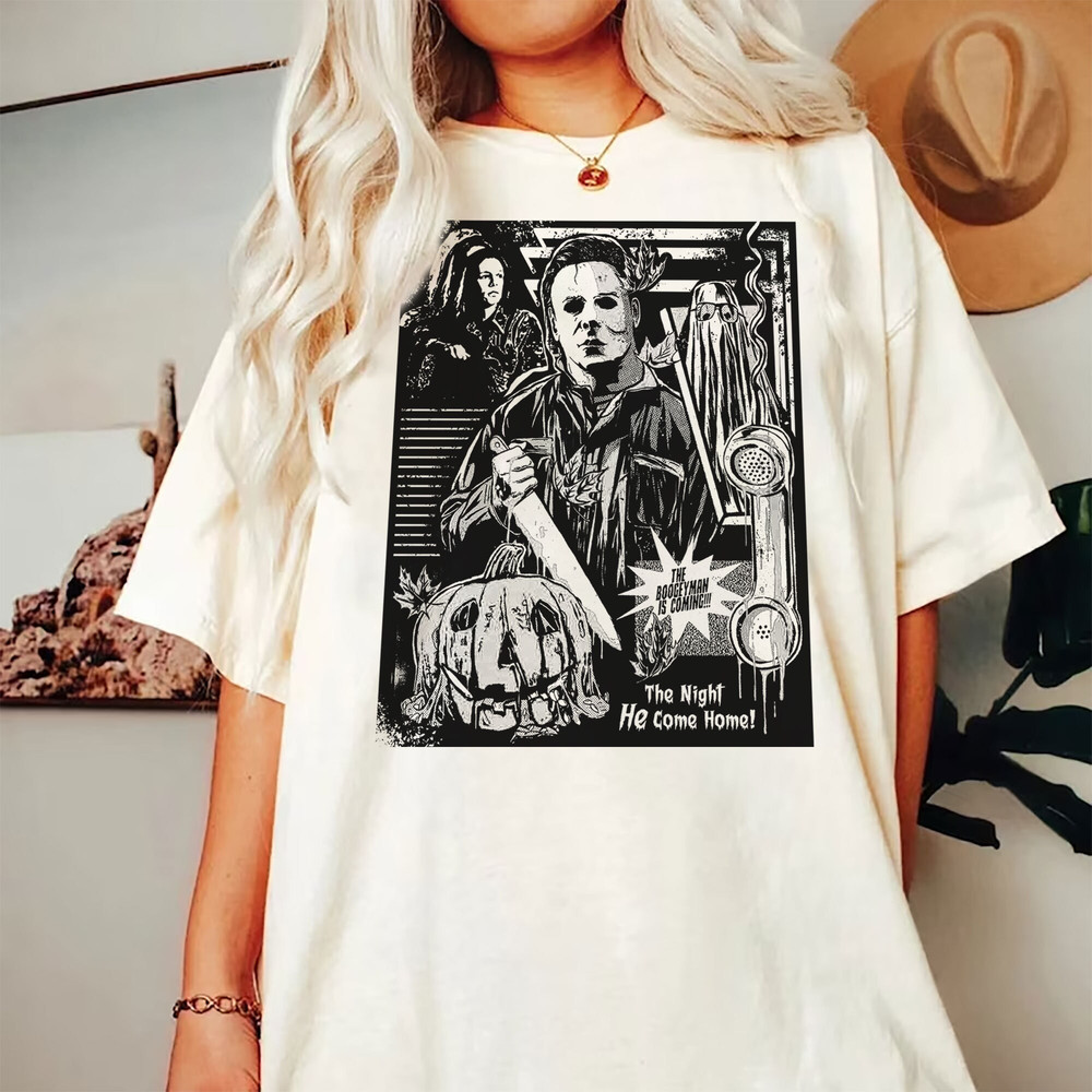 Vintage Michael Myers The Night He Come Home Shirt, Halloween Horror Movie Sweatshirt, Hoodie, Michael Myers Homage, Halloween Shirt - 4.jpg