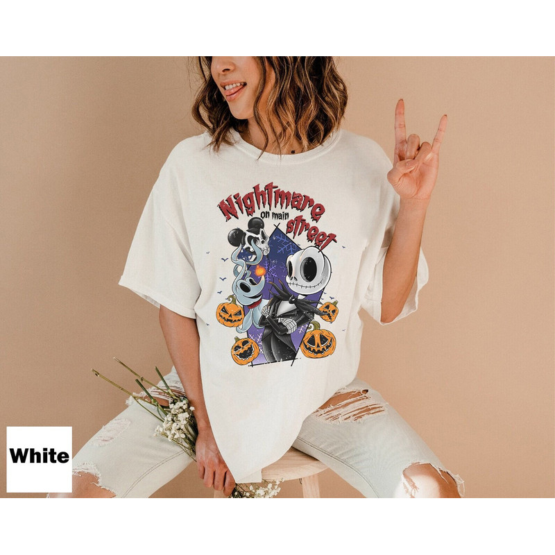 Vintage The Nightmare On Main Street Halloween Pumpkin Shirt, Retro Disney Halloween Shirt, Trick Or Treat, Disney Halloween Party Tee - 2.jpg