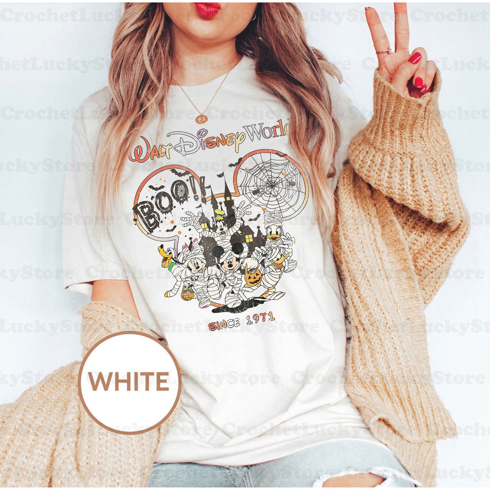 Vintage Walt Disney World 1971 Halloween Shirt, Disney Mummy Shirt, Mickey And Friends Mummy Halloween Shirt, Disney Trip Matching Shirt - 3.jpg