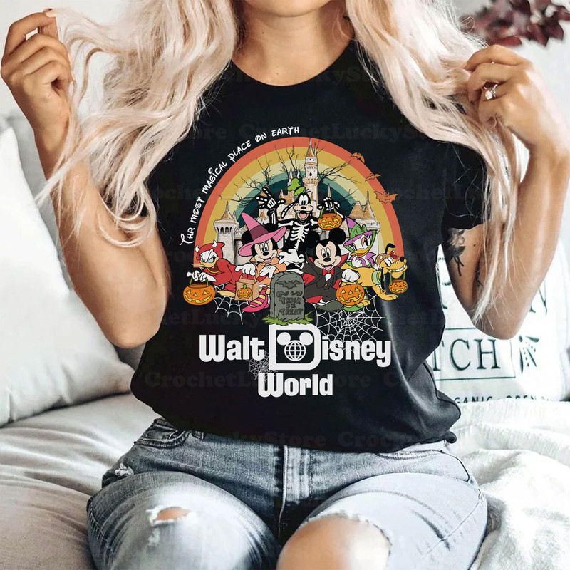 Walt Disney World Halloween Shirt, The Most Magical Place On Earth, Spooky Season, Halloween Matching Shirt, Mickey & Friends Halloween Tee - 1.jpg
