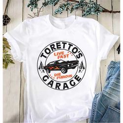 logo toretto's garage t-shirt fast and furious muscle car tee top, fast and furious shirt fan gift, dominic toretto shir