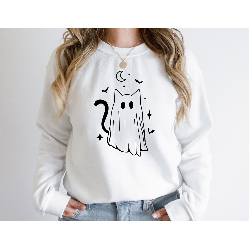 Halloween Cat Sweatshirt,Cat Sweatshirt,Halloween Ghost Shirt,Halloween Cat Tee,Halloween Cat Lover Gift,2022 Spooky Season - 3.jpg