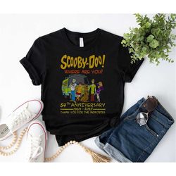 scooby-doo where are you 54th anniversary 1969-2023 t-shirt, scooby doo shirt gift for fan, funny scoobydo shirt, cartoo