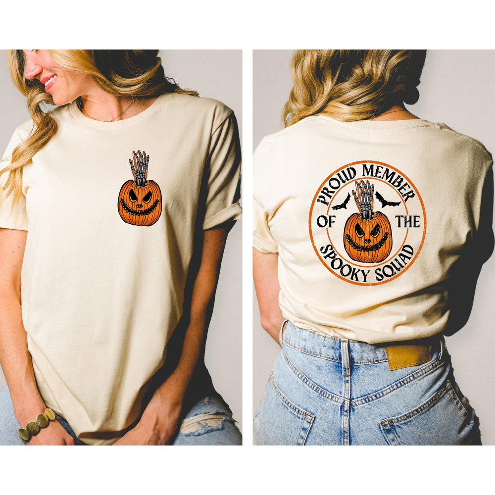 Proud Member Of The Spooky Squad Shirt, Spooky Squad Shirt, Halloween Shirt, Skeleton Design, Spooky Season Shirt,Halloween Matching Shirt - 1.jpg