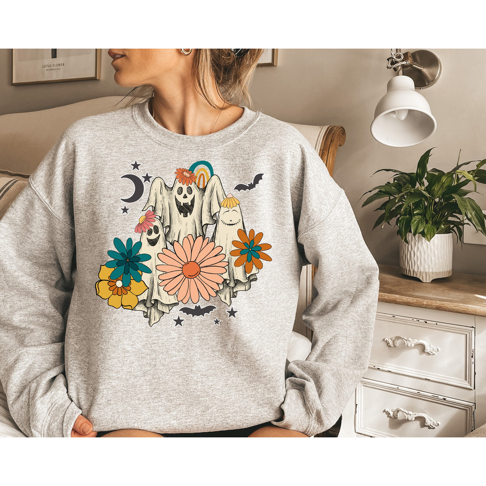 Retro Halloween t-shirt, Vintage Floral Ghost Halloween Shirt, Retro Fall Shirt, Vintage Ghost Shirt, Spooky Season tee,2022 Halloween Shirt - 1.jpg