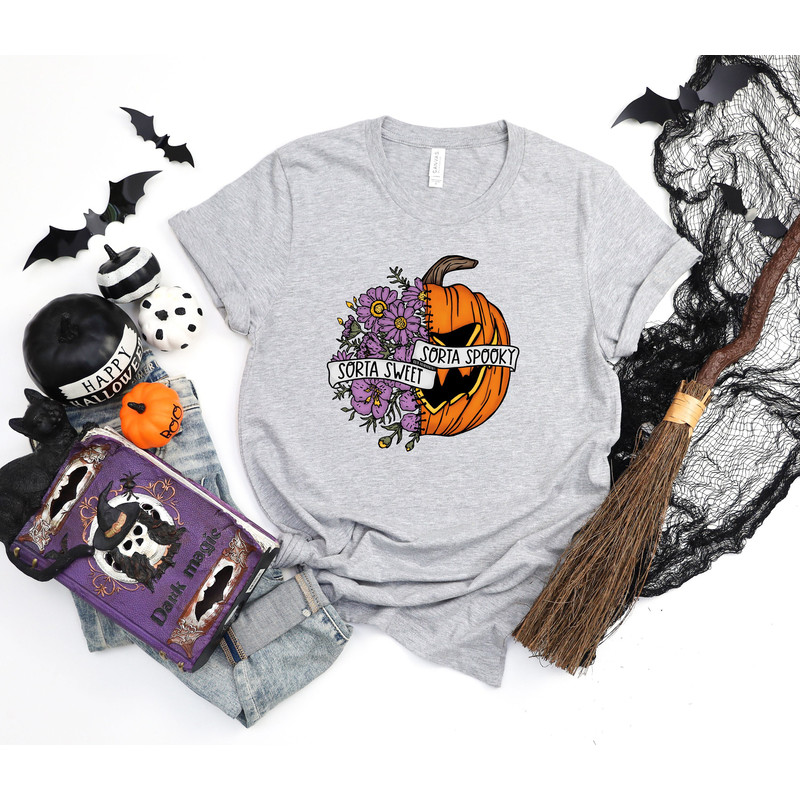 Sorta Sweet Sorta Spooky, Funny Halloween Shirts, Hallowen Women Tee, Halloween Party, Trick or Treat Shirt, Girl Hallowen, Gift for Her - 1.jpg