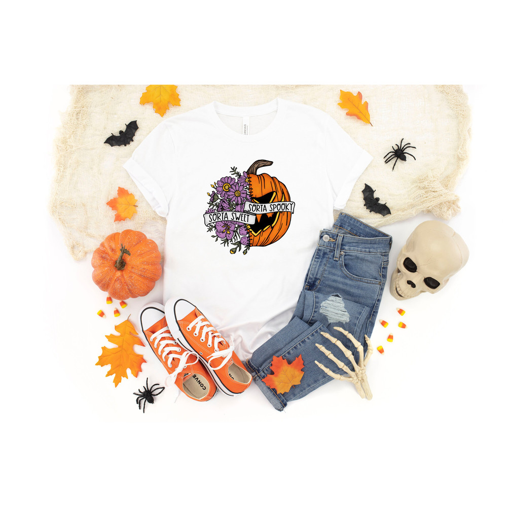 Sorta Sweet Sorta Spooky, Funny Halloween Shirts, Hallowen Women Tee, Halloween Party, Trick or Treat Shirt, Girl Hallowen, Gift for Her - 3.jpg