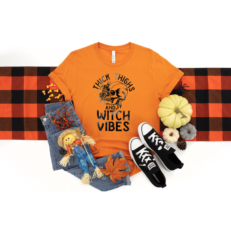 Thick Thighs And Witch Vibes Shirt, Halloween Shirt, Halloween Shirts, Halloween T-Shirt,Halloween Tee, Funny Halloween Shirt, Witch Shirt - 2.jpg