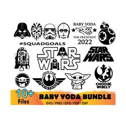 10 baby yoda bundle svg, star wars svg, baby yoda svg