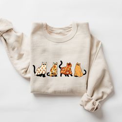 halloween cats sweat, cute halloween sweatshirt, hocus pocus sweat, witches brew, ghost cats vibes, fall clothing, hallo