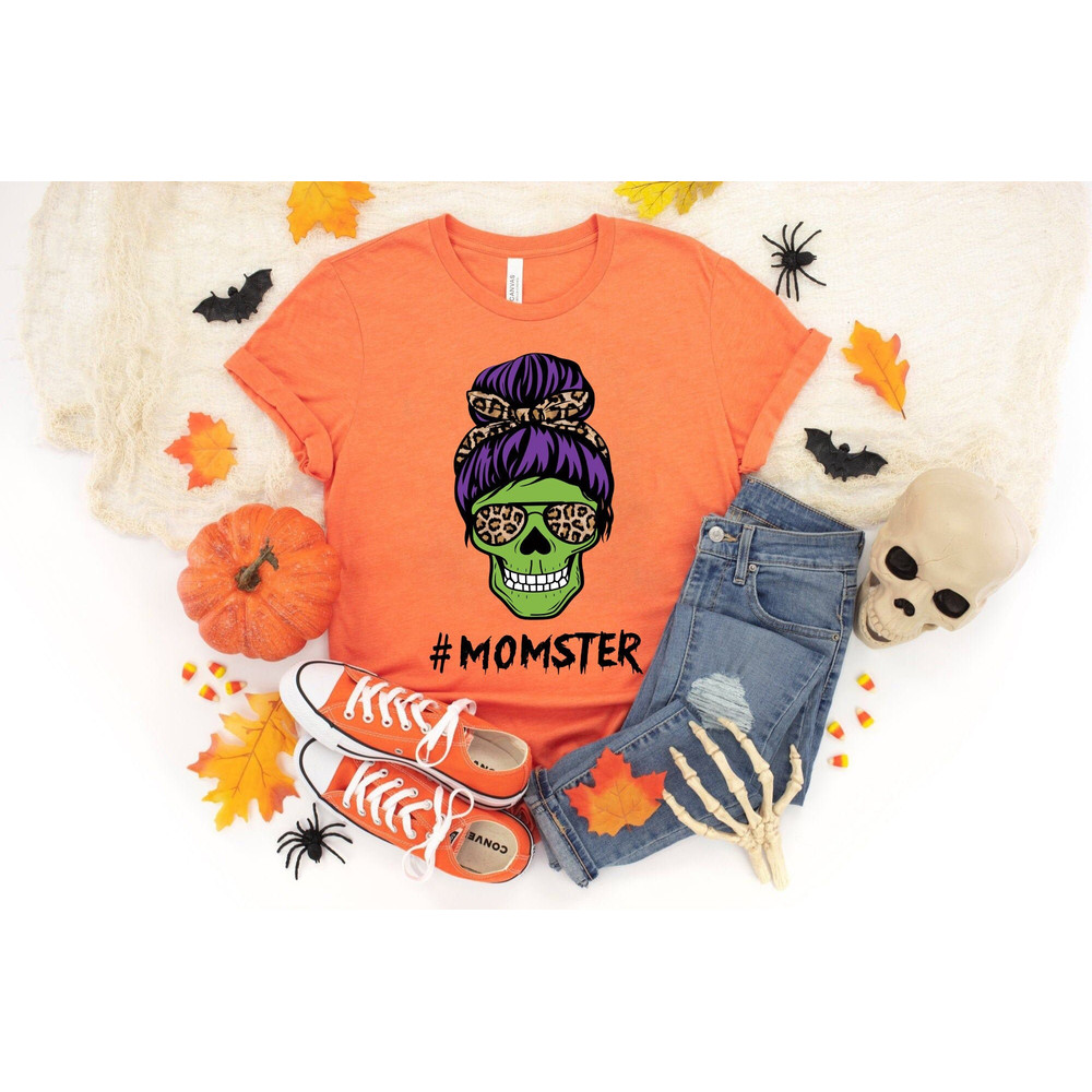 Halloween Momster skull shirt, Momster Shirt, Halloween Party, Halloween T-shirt, Hocus Pocus Shirt, Mom zombie Shirt,Halloween Spooky Shirt - 1.jpg