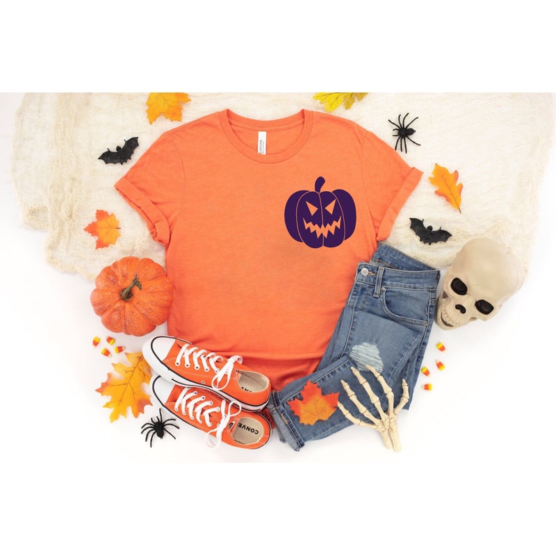 Halloween Party, Halloween T-shirt, Halloween Pumpkin Shirt, Pumpkin Shirt, Orange shirt, Matching Halloween, Halloween Outfits - 4.jpg