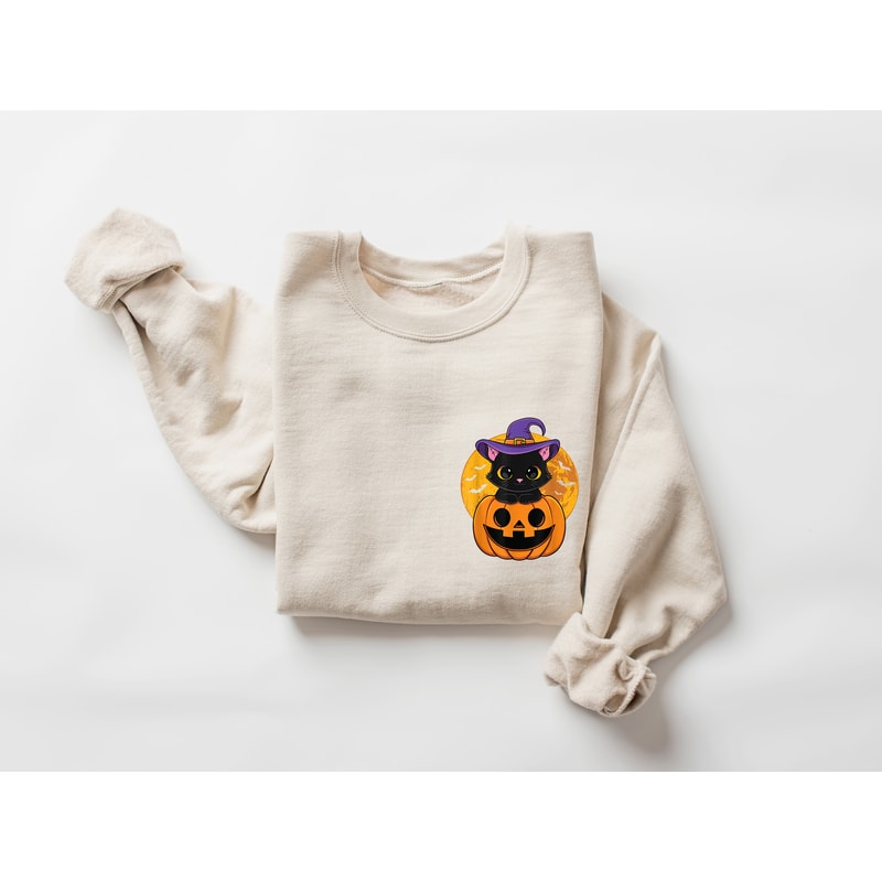 Halloween Pumpkin Sweatshirt, Halloween Sweatshirt, Halloween Costume, Pumpkin Halloween Sweater, Pocket Size Halloween Shirt,Halloween Gift - 2.jpg