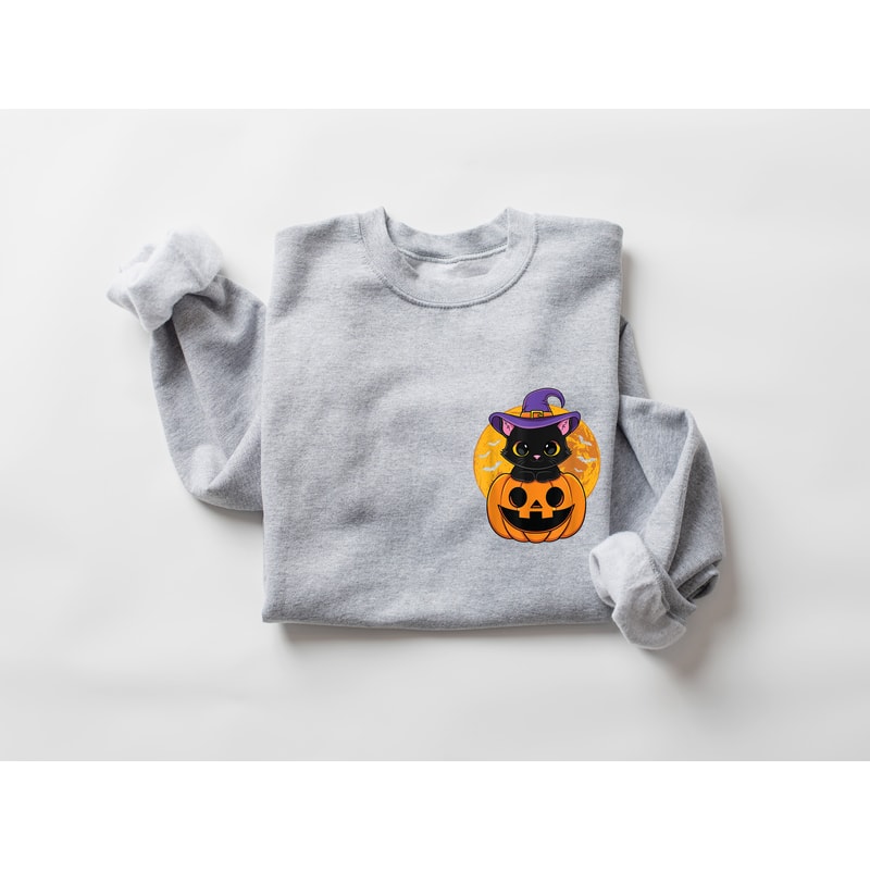 Halloween Pumpkin Sweatshirt, Halloween Sweatshirt, Halloween Costume, Pumpkin Halloween Sweater, Pocket Size Halloween Shirt,Halloween Gift - 4.jpg