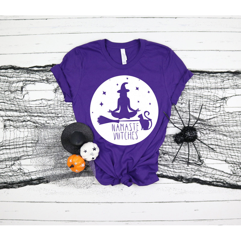 Namaste Witches Shirt, Witchcraft, Witch T Shirt, Witch Tshirt, Magic T Shirt, Halloween Shirt, Funny Halloween TShirt, Halloween Yoga Shirt - 2.jpg
