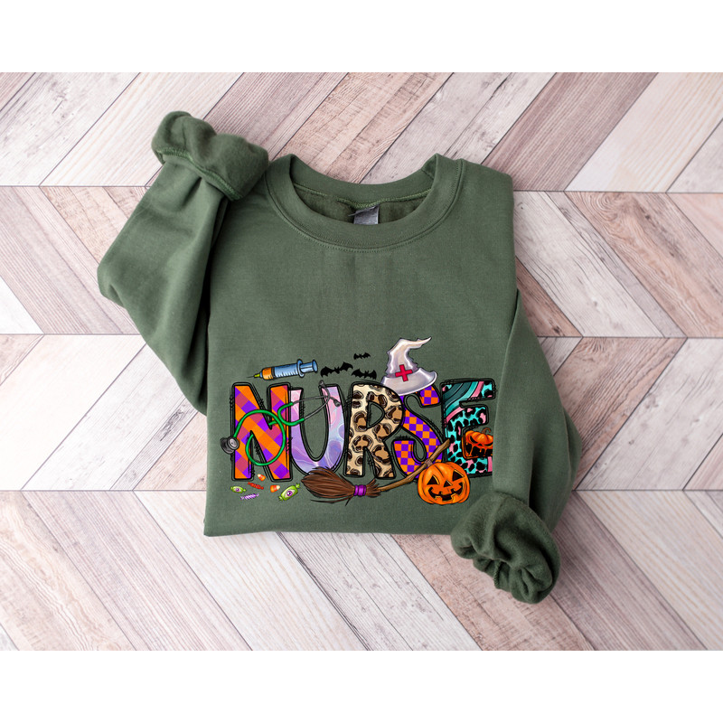Nurse Halloween Sweatshirt, Cute Nurse Halloween Sweatshirt, Halloween Costume, Nurse Halloween Sweater, Halloween Shirt, Halloween Gift - 2.jpg