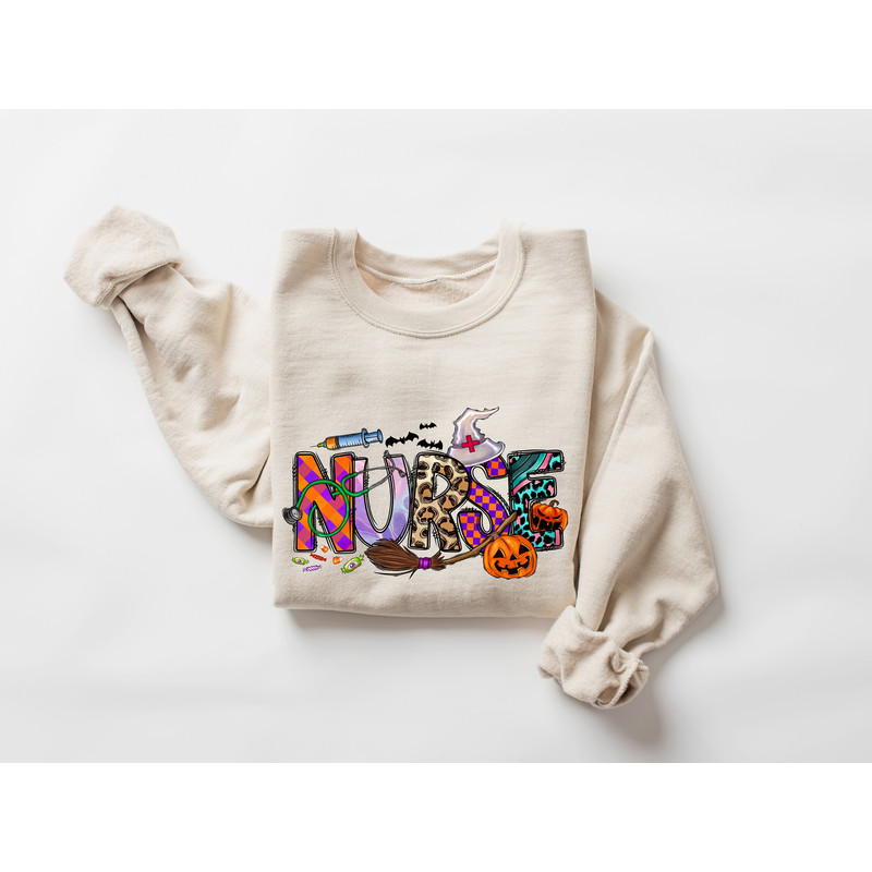 Nurse Halloween Sweatshirt, Cute Nurse Halloween Sweatshirt, Halloween Costume, Nurse Halloween Sweater, Halloween Shirt, Halloween Gift - 3.jpg