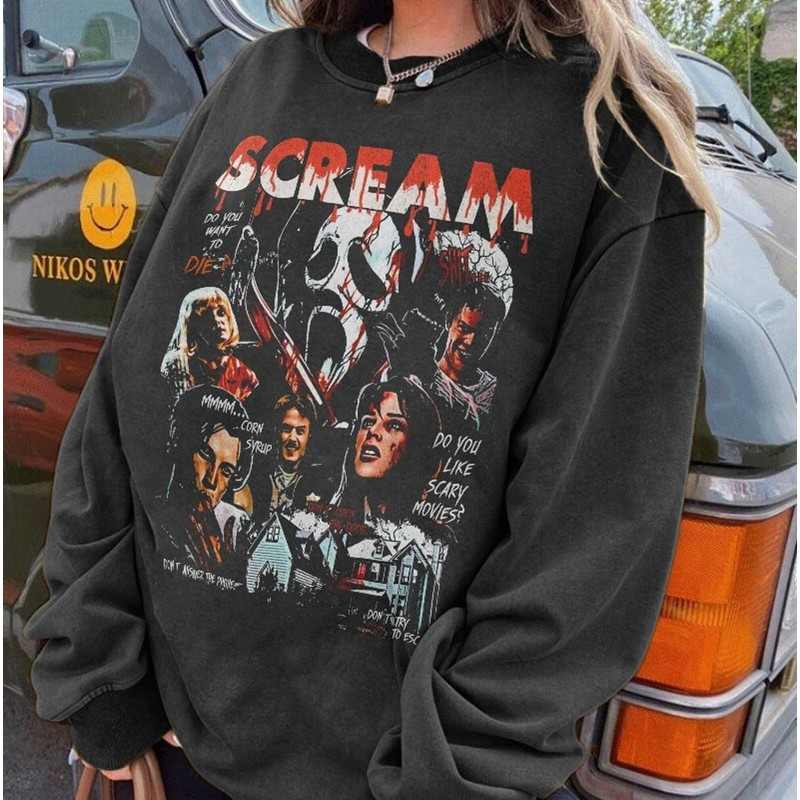 Scream Vintage Halloween T-Shirt, Ghostface Shirts, Horror Movie Tee, Halloween Shirt, Halloween Party Matching Shirt, Hoodie, Sweatshirt - 1.jpg