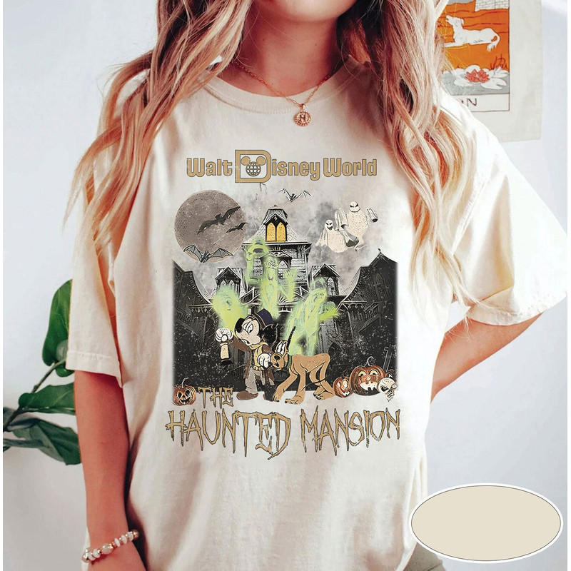 The Haunted House Vintage Halloween Shirt, Fall Vibes Shirt, Disney Halloween Shirt, Tis The Season Shirt, Mickey And Friends Halloween Tee - 2.jpg