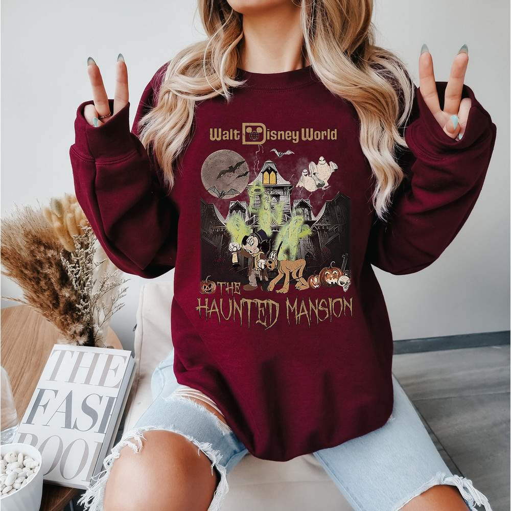 The Haunted House Vintage Halloween Shirt, Fall Vibes Shirt, Disney Halloween Shirt, Tis The Season Shirt, Mickey And Friends Halloween Tee - 3.jpg