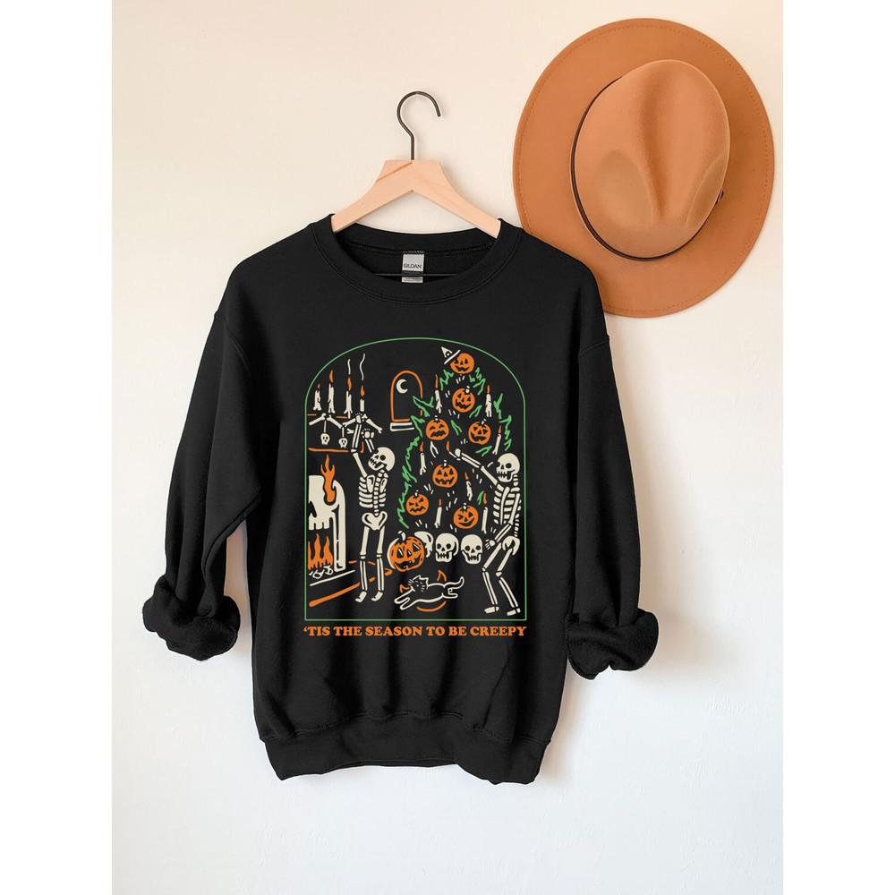 Tis The Season To Be Creepy Shirt, Fall Vibes Shirt, Funny Halloween Shirt, Halloween Party Shirt, Matching Halloween Sweatshirt, Hoodie - 1.jpg