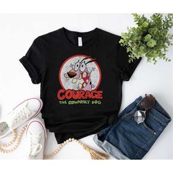 courage the cowardly dog funny t-shirt, courage the cowardly dog shirt fan gift, courage shirt, cartoon vintage shirt, c