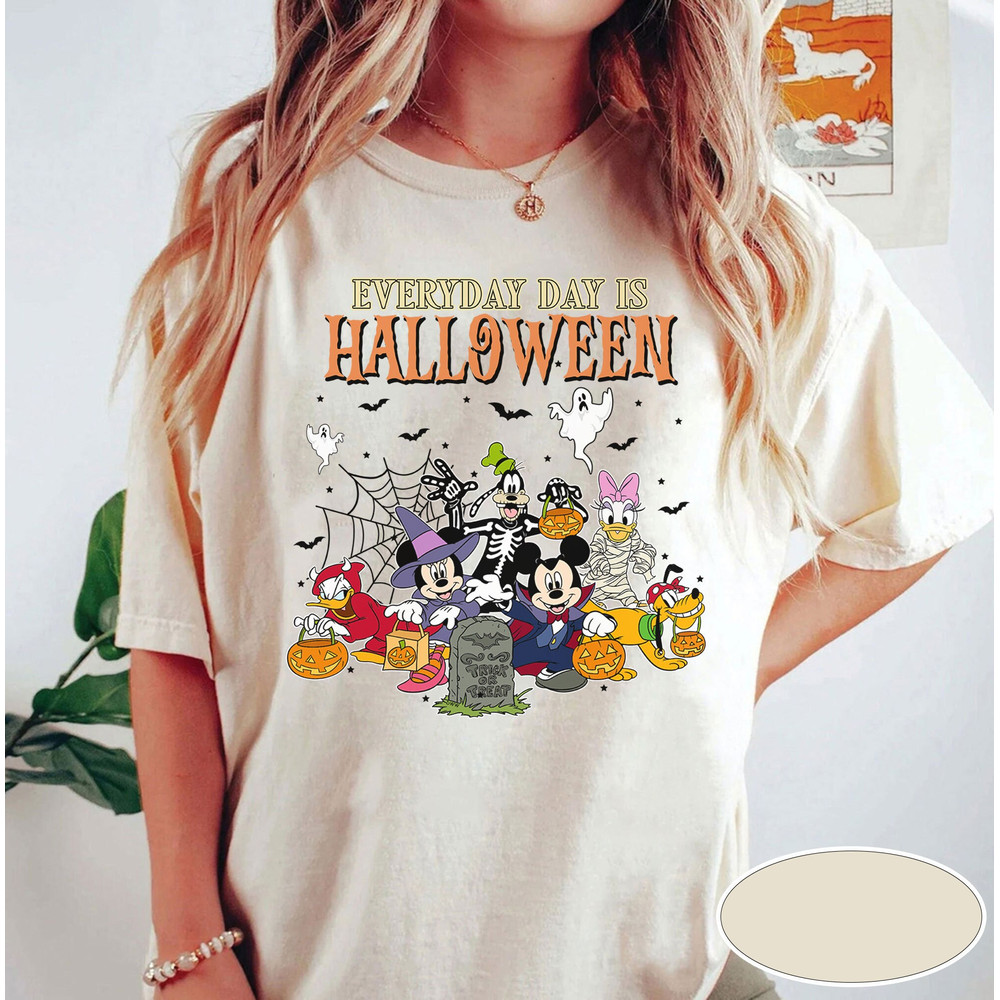 Vintage Disney Halloween Shirt, Everyday Is Halloween Shirt, Mickeys Not So Scary Shirt, Disney Skeleton Shirt, Halloween Party Matching Tee - 2.jpg