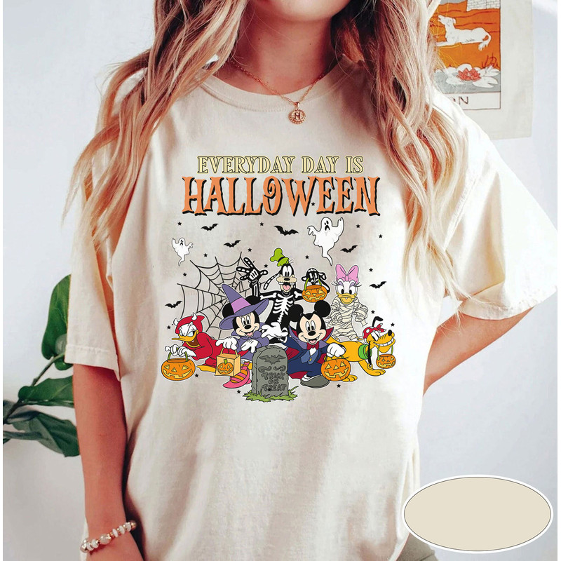 Vintage Disney Halloween Shirt, Everyday Is Halloween Shirt, Mickeys Not So Scary Shirt, Disney Skeleton Shirt, Halloween Party Matching Tee - 2.jpg