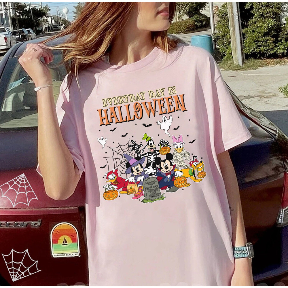 Vintage Disney Halloween Shirt, Everyday Is Halloween Shirt, Mickeys Not So Scary Shirt, Disney Skeleton Shirt, Halloween Party Matching Tee - 3.jpg
