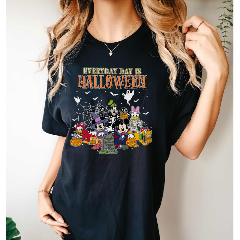 Vintage Disney Halloween Shirt, Everyday Is Halloween Shirt, Mickeys Not So Scary Shirt, Disney Skeleton Shirt, Halloween Party Matching Tee - 5.jpg