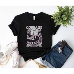 cartoon network courage the cowardly dog classic t-shirt, courage the cowardly dog shirt fan gifts, courage shirt, carto