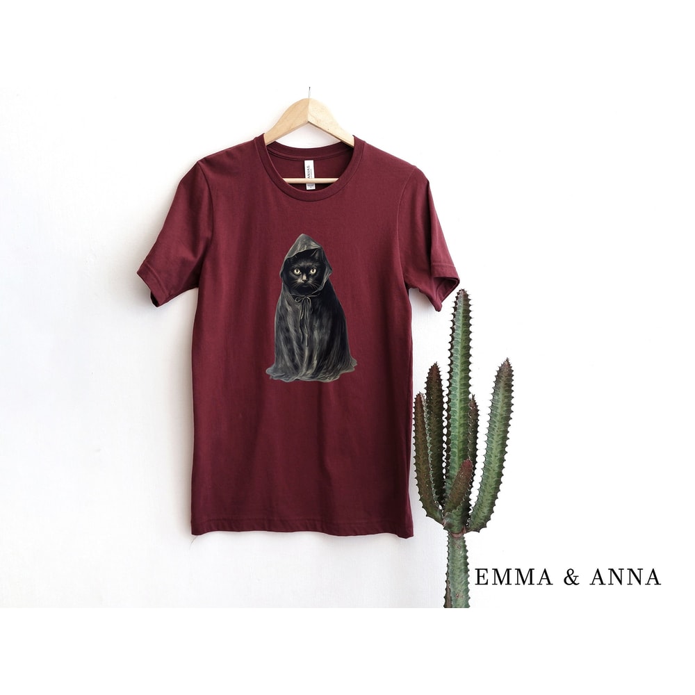 Black Cat Shirt, Vintage Halloween Shirt, Fall Shirts, Cat Shirt, Ghost Cat, Halloween Graphic Tee, Halloween Cat Shirt, Cat Lover Gift - 5.jpg