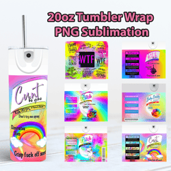6 Design Bitch Be Gone PNG Bundle, Bitch Spray Tumbler 20oz Skinny Wrap, Digital Download File For Sublimation