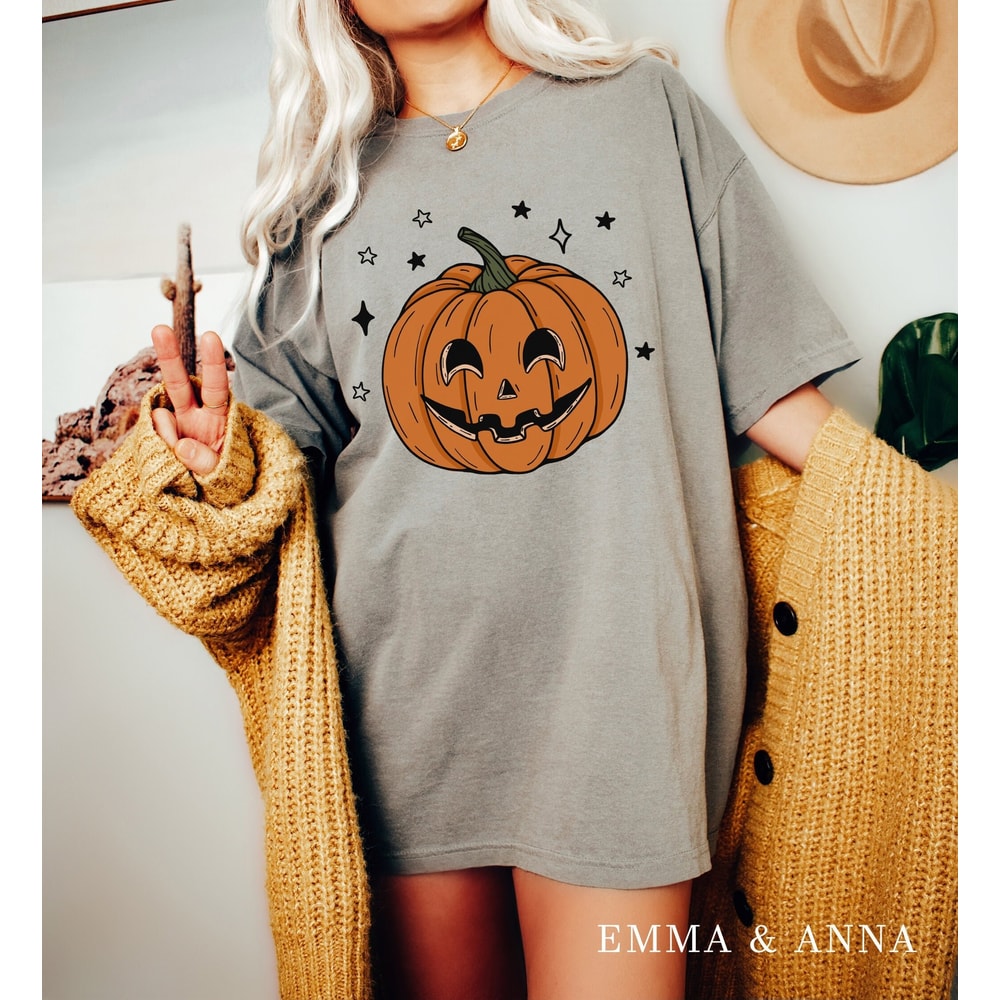Comfort Colors Halloween Shirt, Pumpkin Shirt, Fall Shirts for Women, Jack-o-Lantern Shirt, Spooky Season Shirt, Halloween Oversized Tshirt - 1.jpg