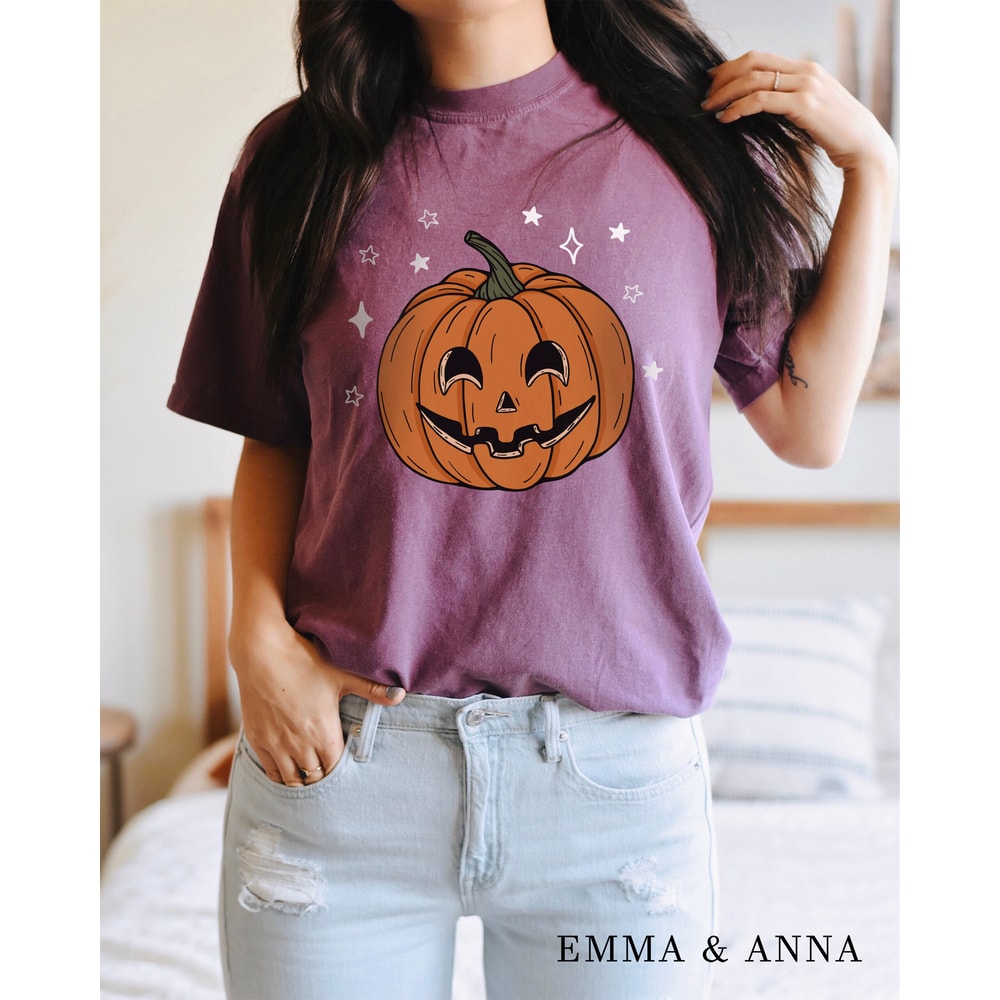 Comfort Colors Halloween Shirt, Pumpkin Shirt, Fall Shirts for Women, Jack-o-Lantern Shirt, Spooky Season Shirt, Halloween Oversized Tshirt - 5.jpg