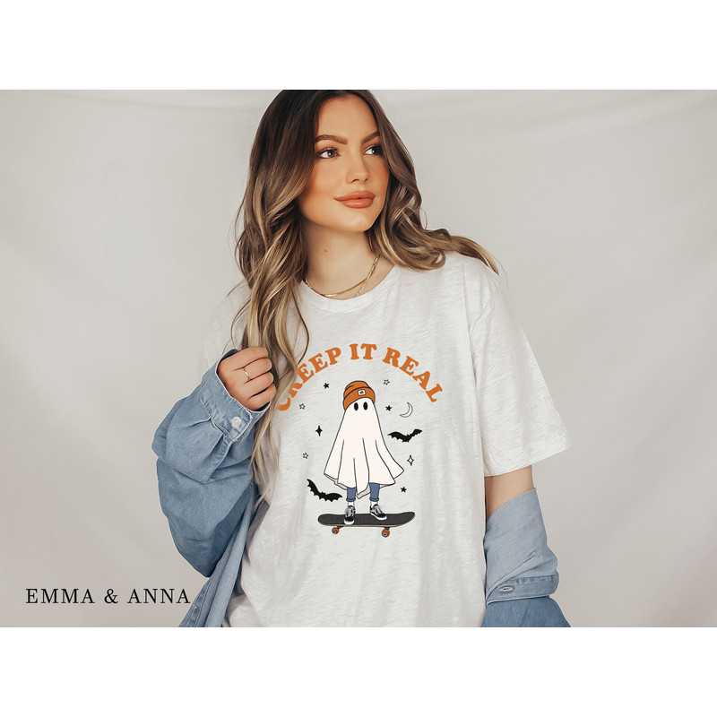 Creep It Real Shirt, Halloween Shirt, Fall Shirts, Ghost Shirt, Vintage Tee, Retro Halloween Shirt, Funny Halloween Shirt, Spooky Season - 4.jpg