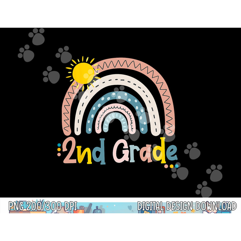 Boho Rainbow Teacher 2nd Grade  png, sublimation copy.jpg