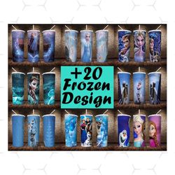 20 frozen tumbler png design,20oz skinny tumbler sublimation designs ,elsa tumbler wrap, sublimation design digital dow