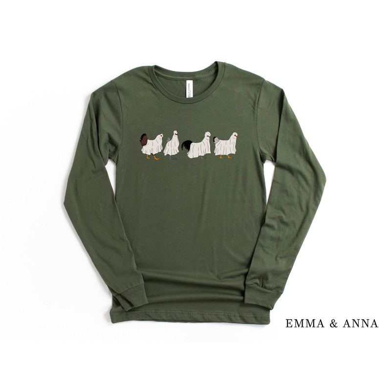 Halloween Shirt, Ghost Chicken Shirt, Ghost Shirt, Halloween Tshirt, Chicken Lover Gift, Fall Shirts, Farm Animal Shirt, Spooky Season Shirt - 2.jpg