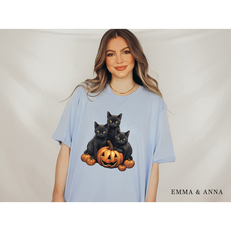 Halloween Shirt, Halloween T-Shirt, Black Cat Shirt, Halloween Cat, Ghost Shirt, Pumpkin Shirt, Spooky Season, Cat Lover Gift, Fall Shirts - 4.jpg