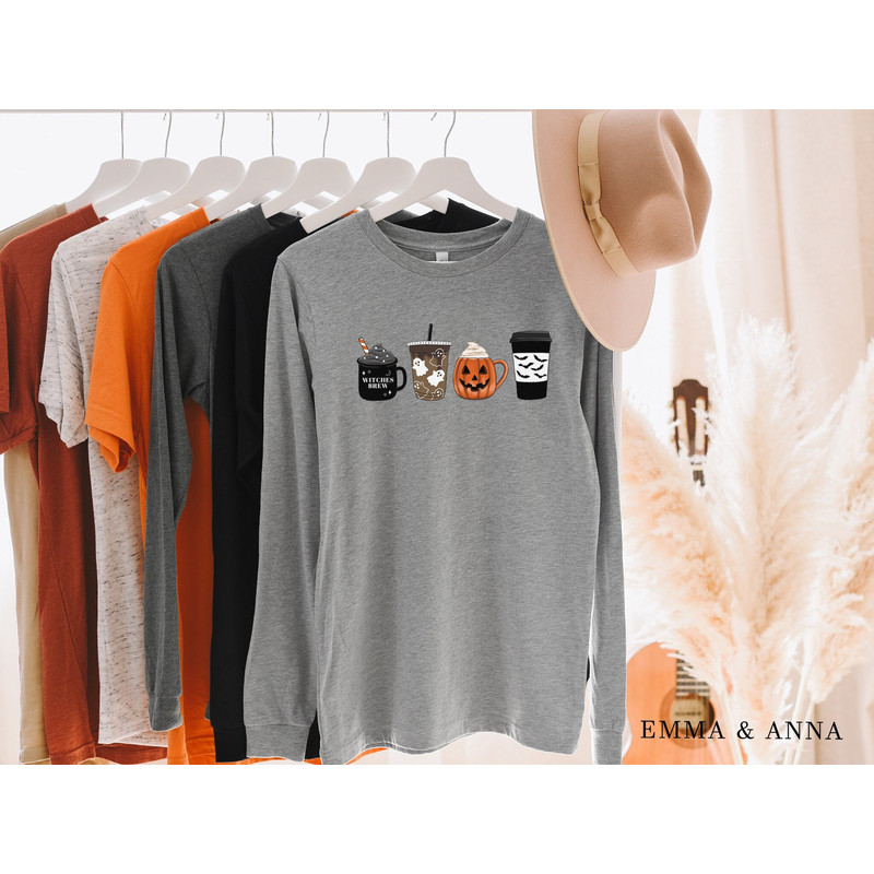 Halloween Shirt, Halloween T-Shirt, Fall Coffee Shirt, Fall Shirts, Halloween Coffee Shirt, Pumpkin Spice Shirt, Jack-o-Lantern Shirt - 1.jpg