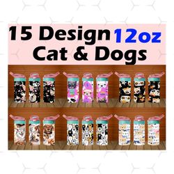 15 cat and dog design png  12oz kids tumbler png  flip top / sippy cup png  sublimation designsublimation tumblerdigita
