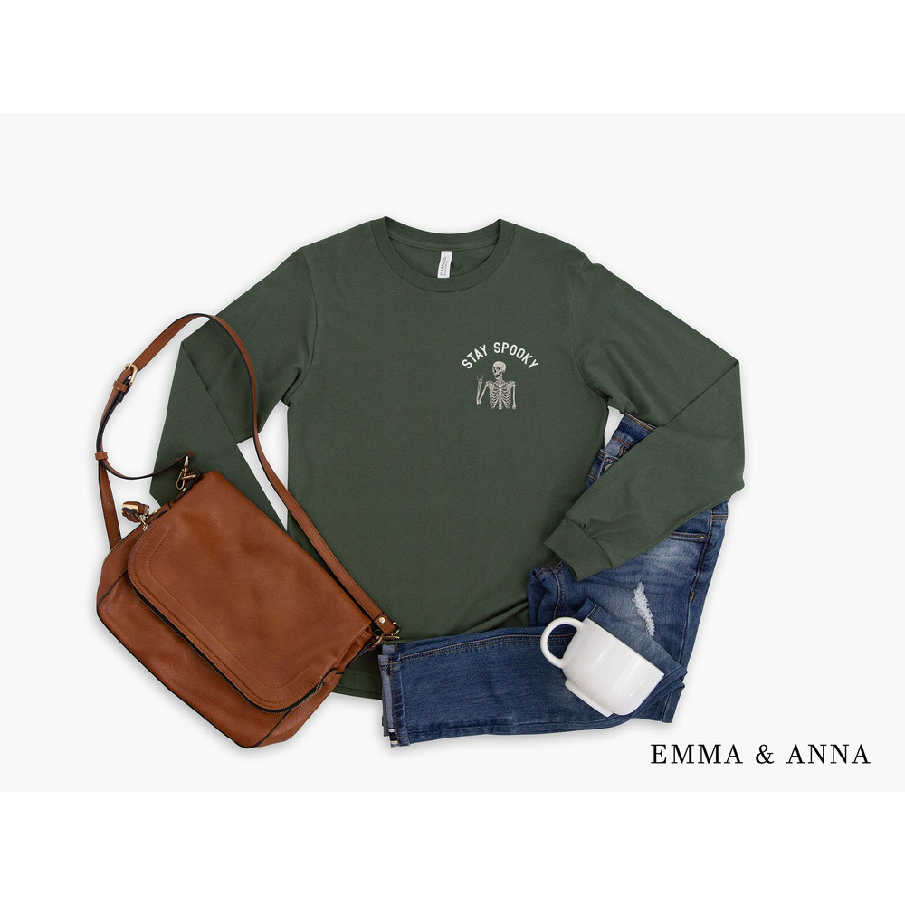 Halloween Shirt, Long Sleeve Shirt, Stay Spooky Shirt, Skeleton Shirt, Halloween T-Shirt, Fall Shirts, Halloween Crewneck, Spooky Season - 2.jpg