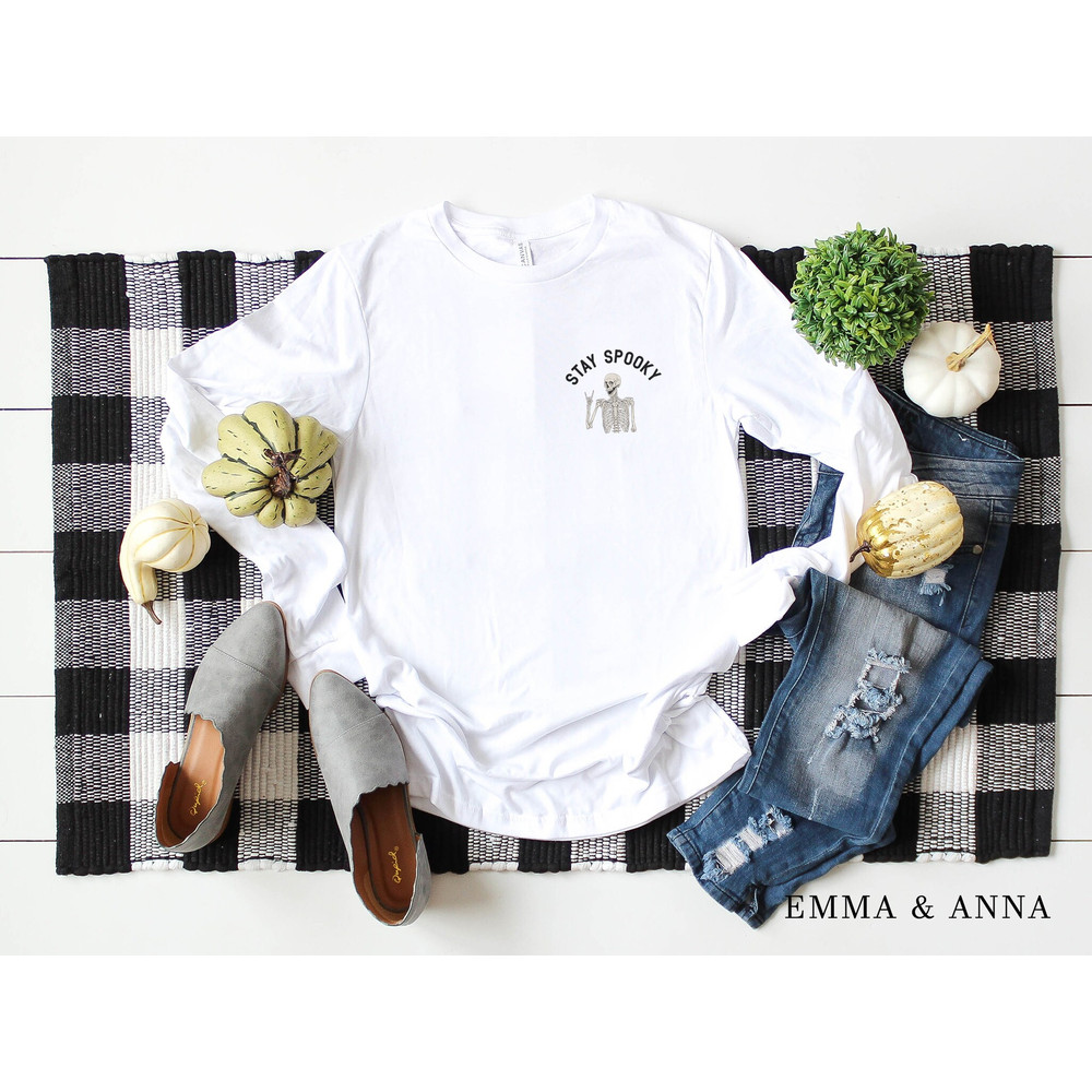 Halloween Shirt, Long Sleeve Shirt, Stay Spooky Shirt, Skeleton Shirt, Halloween T-Shirt, Fall Shirts, Halloween Crewneck, Spooky Season - 3.jpg