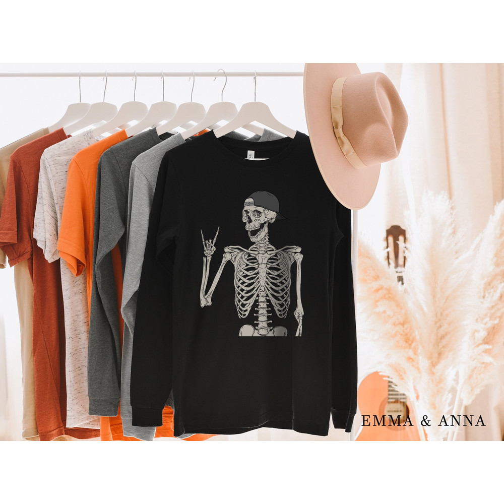 Halloween Shirt, Skeleton Shirt, Halloween Tshirt, Stay Spooky Shirt, Halloween Crewneck, Fall Shirt, Funny Skeleton Shirt, Spooky Season - 1.jpg