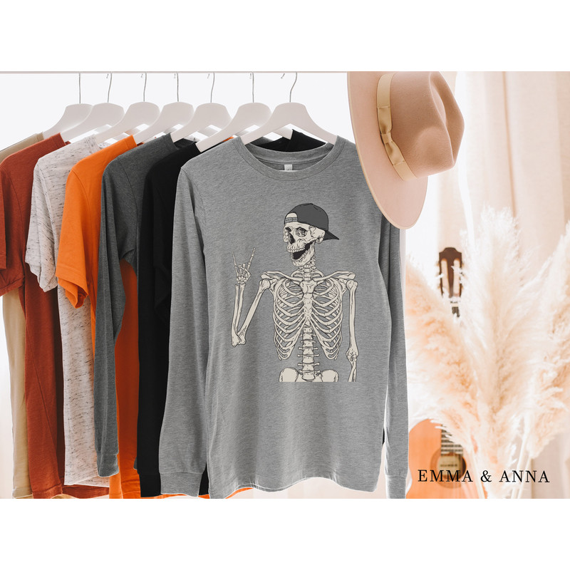 Halloween Shirt, Skeleton Shirt, Halloween Tshirt, Stay Spooky Shirt, Halloween Crewneck, Fall Shirt, Funny Skeleton Shirt, Spooky Season - 2.jpg