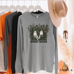 Halloween Shirt, Spooky Season Shirt, Halloween T-Shirt, Cute Ghost Shirt, Fall Shirts for Women, Pumpkin Shirt, Trick o