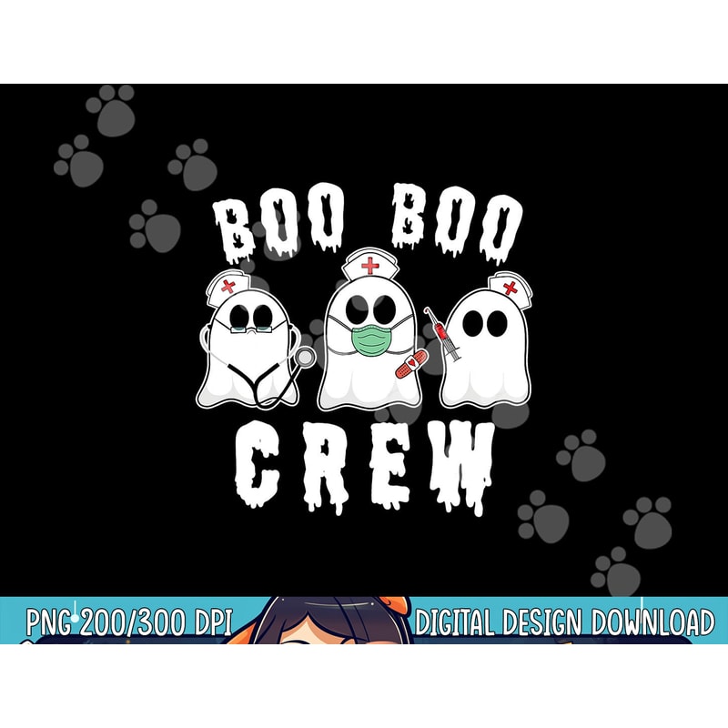 Boo Boo Crew Funny Nurse Halloween Ghost Costume png,sublimation copy.jpg